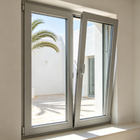 Fenêtres battantes et inclinables en aluminium anti-corrosion sur mesure avec pare-soleil intégré pour la décoration des boutiques de centres commerciaux
