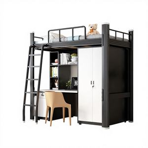 Cama Alta con Escalera y Escritorio, de Hierro Negro, Tamaño King, para Niños, con Marco Completo, Precio Económico, en Oferta Cerca de Mí - Product Image 6