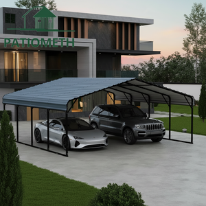 Abri de voiture moderne en métal robuste avec toit en acier galvanisé, <span class=keywords><strong>garage</strong></span> portable, abri de stationnement pour jardin, pour voiture, SUV et rangement d'outils - Product Image 1