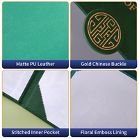 Funda para Certificado de Cuero Suave Multicolor, Diseño Tríptico con Hebilla Metálica Tradicional China, Hoja Interior Imprimible, Porta Diplomas