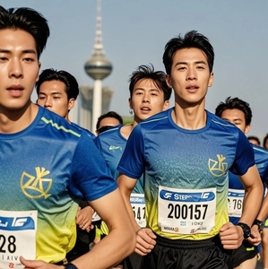 100% Polyester Unisex O-Neck Knitted T-Shirt Quick Dry Digital Printing Moisture <b>Wicking</b> Oversized Fit Running Event Marathon - Product Image 6