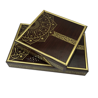 Boîte de jour à Logo personnalisé, décor customisé, boîtes de Date pour le Ramadan, finition carrée, fruits secs, emballage de chocolat, boîte cadeau en bois