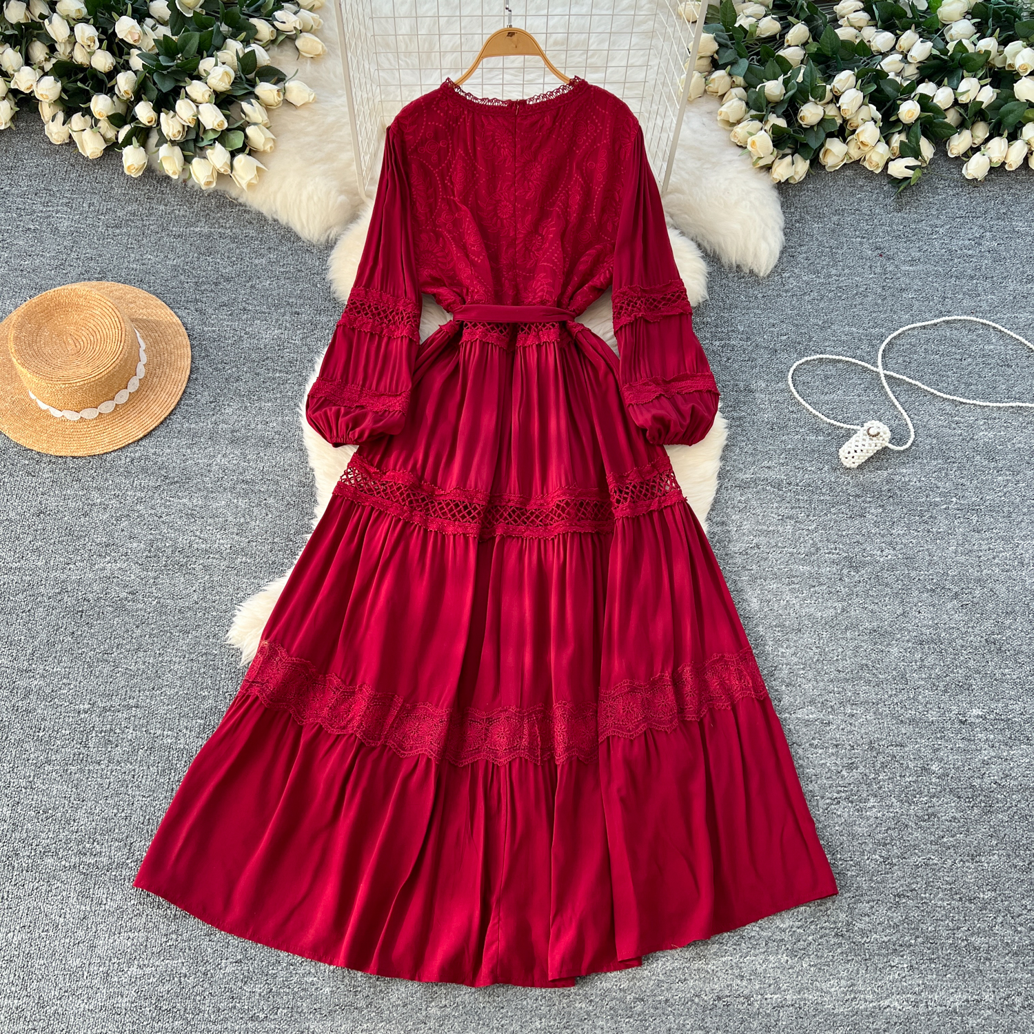 Summer Women's Roman Tunic Casual Dresses with Lantern Sleeves