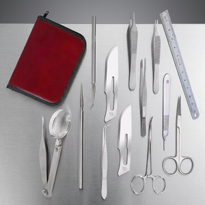 Juego de instrumentos quirúrgicos para estudiantes de medicina, manual de entrenamiento de sutura, herramientas de acero inoxidable con estuche, certificado CE clase I - Product Image 2