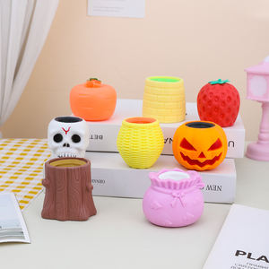 Yaratıcı dekompresyon komik cadılar bayramı iskelet hayalet kabak Pop up sıkmak fincan Fidget oyuncak dinozor çocuklar için tutam oyuncak - Product Image 6