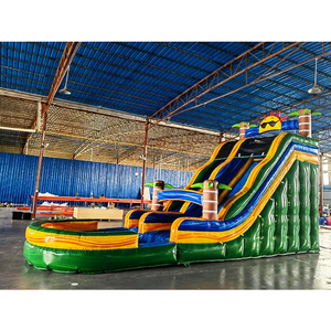 Toboggan aquatique gonflable tropical géant avec piscine, <span class=keywords><strong>palmier</strong></span> 3D, château gonflable pour enfants, toboggan extérieur pour événements - Product Image 2