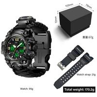 Jam Tangan Olahraga Elektronik Pria Dual Time Tahan Air Taktis Analog Digital Fitur Stopwatch Mewah Resin untuk Bertahan Hidup di Luar Ruangan