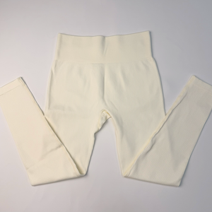 Leggings <span class=keywords><strong>de</strong></span> sport pour femmes, côtelés, sans couture, respirants, taille haute, longueur intégrale, extensibles dans quatre directions, pour yoga et <span class=keywords><strong>fitness</strong></span> - Product Image 2