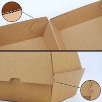 Caja de Embalaje Personalizada de Papel Kraft Premium Biodegradable de 6 Pulgadas para Hamburguesas y Papas Fritas, Desechable y con Relieve, para Uso en Restaurantes