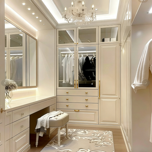 Armoire <span class=keywords><strong>de</strong></span> rangement murale BALOM, moderne, blanche, sur mesure, conçue pour la chambre à coucher et la salle <span class=keywords><strong>de</strong></span> <span class=keywords><strong>dressing</strong></span> d'hôtel - Product Image 1