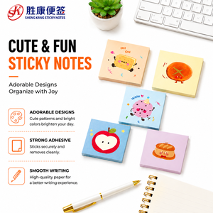 Cartoon Sticky Notes Memo Pad, Adhesive Post‑it Style <b>Notepads</b>, Smooth Writing Paper for Office School <b>Desk</b> Organizer Stationery - Product Image 1