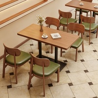 Chaises de salle à manger en bois et cuir pour mobilier commercial avec ensembles de tables pour la restauration, les restaurants, les cafés décontractés et les salons de thé