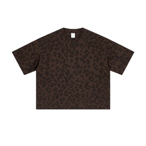 TKAN646D T-shirt en coton de haute qualité à manches courtes à imprimé léopard pour homme, mode estivale, sport de plein air, fabricants de vêtements - Product Image 5