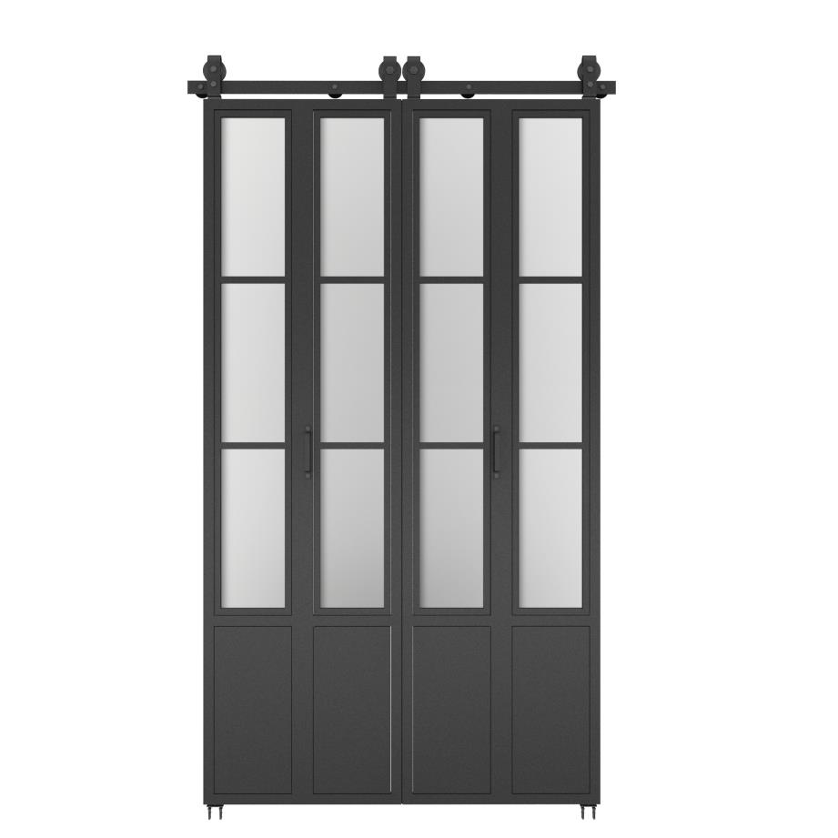 HOMCOM 6FT Sliding Barn Door Track Kit, Heavy Duty Barn Door Hardware Kit, Fit 36" Wide Door Panel (J Shape), Deep Coffee | Canada