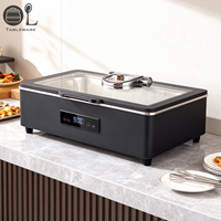 OULU Kommerzieller Smarter Elektrischer Buffet-Wärmebehälter mit Hydraulischem Deckel, Luxuriöser Speisenwärmer für Restaurants, Buffet-Ausstattung, A+++ Energieeffizienz
