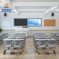 Ensemble de bureau et chaise double pour collège moderne, cadre en tube d'acier écologique, mobilier scolaire