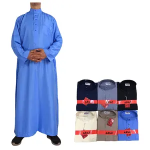 Vendita calda colore di lusso emirati arabi uniti Saudi Thobe Jubba Mens Ramadan Eid Umrah Hajj regalo islamico