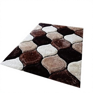 Tapis de sol carré moderne Safa International en polyester, moelleux et tufté, avec envers antidérapant en latex, motif floral, extra épais, pour salle de bain - Product Image 1