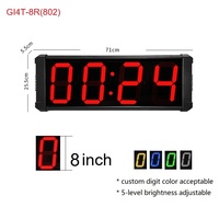 Reloj Digital LED GANXIN GI4T-8R(802) de Material Duradero, Visualización Clara, Pantalla Grande, Montaje en Pared, para Oficina y Cine