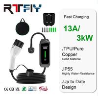 Meilleur prix, chargeur EV portable 13A 3kW, type 2, prise britannique 3 broches, charge intelligente de véhicules électriques avec écran, état neuf, étanche IP65