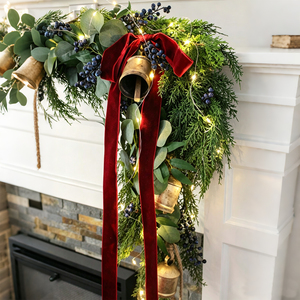 Lazos <span class=keywords><strong>de</strong></span> Terciopelo Rojo Borgoña para Decoración, Lazos para Árbol <span class=keywords><strong>de</strong></span> Navidad, Lazos para Envolver Regalos, Lazos Vintage para <span class=keywords><strong>Puerta</strong></span>, Lazos <span class=keywords><strong>de</strong></span> Terciopelo con Cierre <span class=keywords><strong>de</strong></span> Alambre - Product Image 4