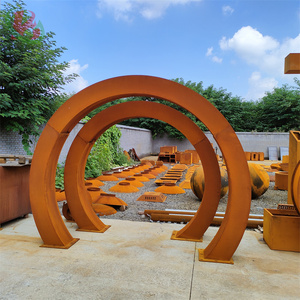 Porte de jardin extérieure en acier <span class=keywords><strong>Corten</strong></span> Décoration de paysage Porte de lune en métal - Product Image 5