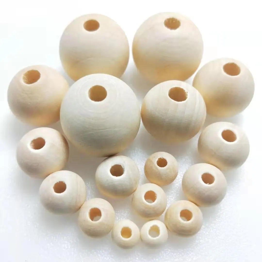 6mm 8mm 10mm 20mm 30mm 40mm 50mm natürliche Farbe Holz perlen Holz runde Lotus holz perle Verschiedene Größen in loser Schüttung