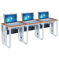 Table d'ordinateur scolaire moderne avec fonction de relevage/abaissement LCD, en acier laminé à froid haute densité, pour hébergement cloud