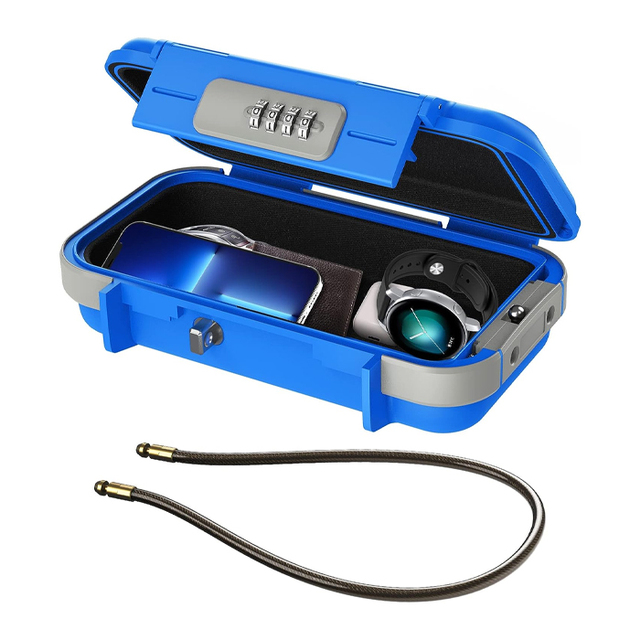 New Mini Portable Key Lock Waterproof Personal Security Storage Lock Box with Cable for Travel Fitness Exercises Home Outdoor