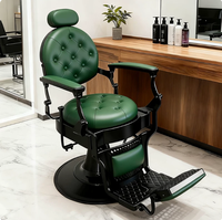 Fauteuil de Barbier Minimaliste en Cuir avec Pompe à Huile, Fonction de Levage et d'Inclinaison pour Salons et Barbiers