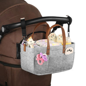 Almacenamiento de fieltro para bebé, cesta organizadora de guardería, bolsa de pañales infantil con asa, <span class=keywords><strong>Caddy</strong></span>, cambiador de pañales, portador de almacenamiento para niños, Bolsillo grande - Product Image 4