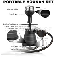 Tas Penyimpanan Teleskopik HOOKAH Logam Terlaris untuk Perdagangan Lintas Negara, Set Shisha Portabel dengan Remote Control dan Lampu LED