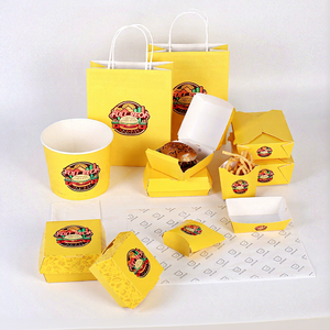 Caja <span class=keywords><strong>de</strong></span> Embalaje Biodegradable y Ecológica para Comida Rápida, Bolsa para Llevar Hamburguesas, Pollo y Papas <span class=keywords><strong>Fritas</strong></span> - Product Image 1