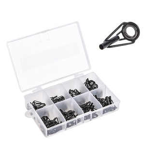 Kit de 80 piezas de guías de caña de pescar Black Sea, color negro, para la construcción de cañas de pescar en agua salada. - Product Image 1