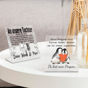 ของตกแต่งโต๊ะอะคริลิคโค้งมนสร้างแรงบันดาลใจ พร้อมคำคมครอบครัวเยอรมันสำหรับพ่อแม่และพี่น้อง - Product Image 1