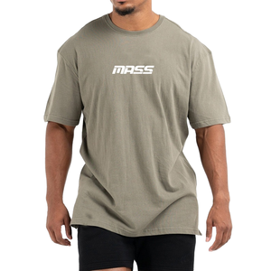 T-shirt à manches courtes pour homme, vert olive, coupe classique, jersey de coton, décontracté, col rond, impression de logo sur le devant - Product Image 1