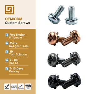 Vis à tête ronde en acier inoxydable noir, sur mesure, non standard, M5 M6, vis en acier au carbone anodisé titane, vis à tête Pozi, zinguées - Product Image 1