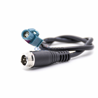 Cable de Aviación Automotriz HSD Código Z de 4 Pines Hembra a GX12 Macho de 30-50 cm, Transmisión de Datos de Alta Velocidad LVDS
