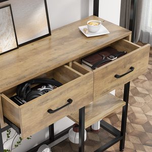 Industrial bookshelf with <b>drawers</b> and <b>6</b>-tier storage, suitable for office, bedroom, and living room use; customizable. - Product Image 2