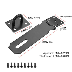 Loquet et fermoir en acier inoxydable noir robuste pour cadenas, portes, portails, abris et tiroirs domestiques - Product Image 6