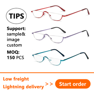 Wholesale Old People Half-Moon Magnifying Book Eyewear Small Half Metal Spring Frame Hd Resin Clear Presbyopia <strong>Reading</strong> <strong>Glasses</strong> - Product Image 2