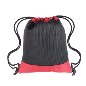 Custom Logo Printed Heavy Duty MOQ 100PCS Eco Polyester <b>Drawstring</b> <b>Bag</b> with Front Zipper Lock - Product Image 3