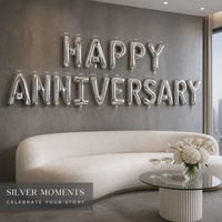 Ballon en aluminium en forme de lettre « Joyeux Anniversaire » pour décoration de fête, thème anniversaire, couleurs or, or rose et argent, vente en gros