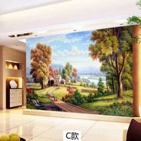Kain Dinding Anti Air Motif Hewan Tradisional Non-Woven untuk Rumah, Apartemen, Ruang Tamu, Latar Belakang Sofa, Mudah DIY