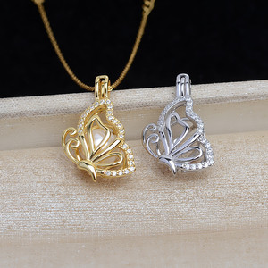 S925 Silver 8mm 6mm Non-Perforated <b>Butterfly</b> Snowflake <b>Bead</b> Pendant for Female Headrest DIY Accessory Holder 5091 Collection - Product Image 3