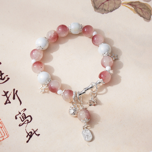 Pulsera de Cuentas de Cristal Natural Estilo Chino al por Mayor, Pulsera de la Suerte con Amuleto de Campana de Bambú para Mujer, Regalo, Suministro a Granel - Product Image 3