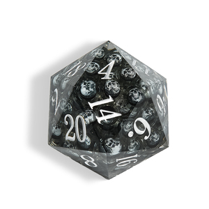 DND RPG <b>Large</b> Polyhedral Resin Dice Set 35mm 55mm D20 Eyeball/Dragon Eye/Skull with Liquid Core Sharp Edge Multi-Sided for Games - Product Image 2