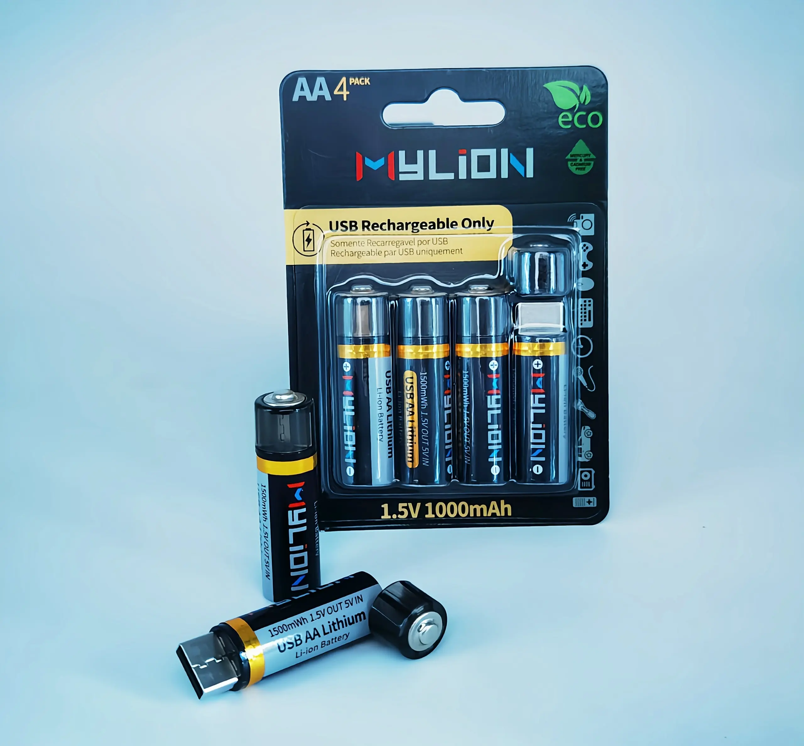 2021 новый дизайн mylion USB с магнитными разъемами для 1500mWh 1,5 V литиевая Recargable AA аккумулятор для автомобиля игрушки