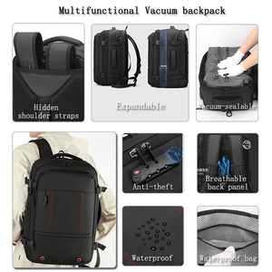 Sac à dos de voyage imperméable pour ordinateur portable, grande capacité, antivol, avec logo personnalisé, compression sous vide, pour affaires - Product Image 3