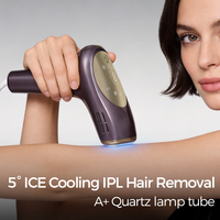 Épilateur IPL portable et pratique à point de congélation, avec capteur de teint automatique, pour usage domestique, pour corps, aisselles et mains